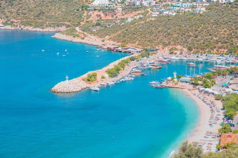 kalkan beachfront aerial view marina turkey