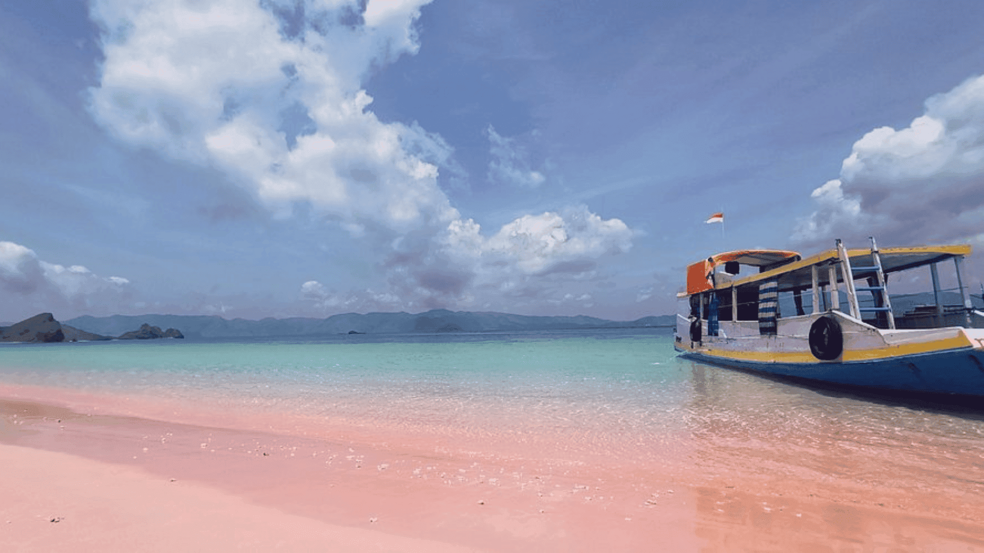 Pink Beach in Komodo, Indonesia