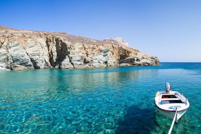 clear waters folegandros greece