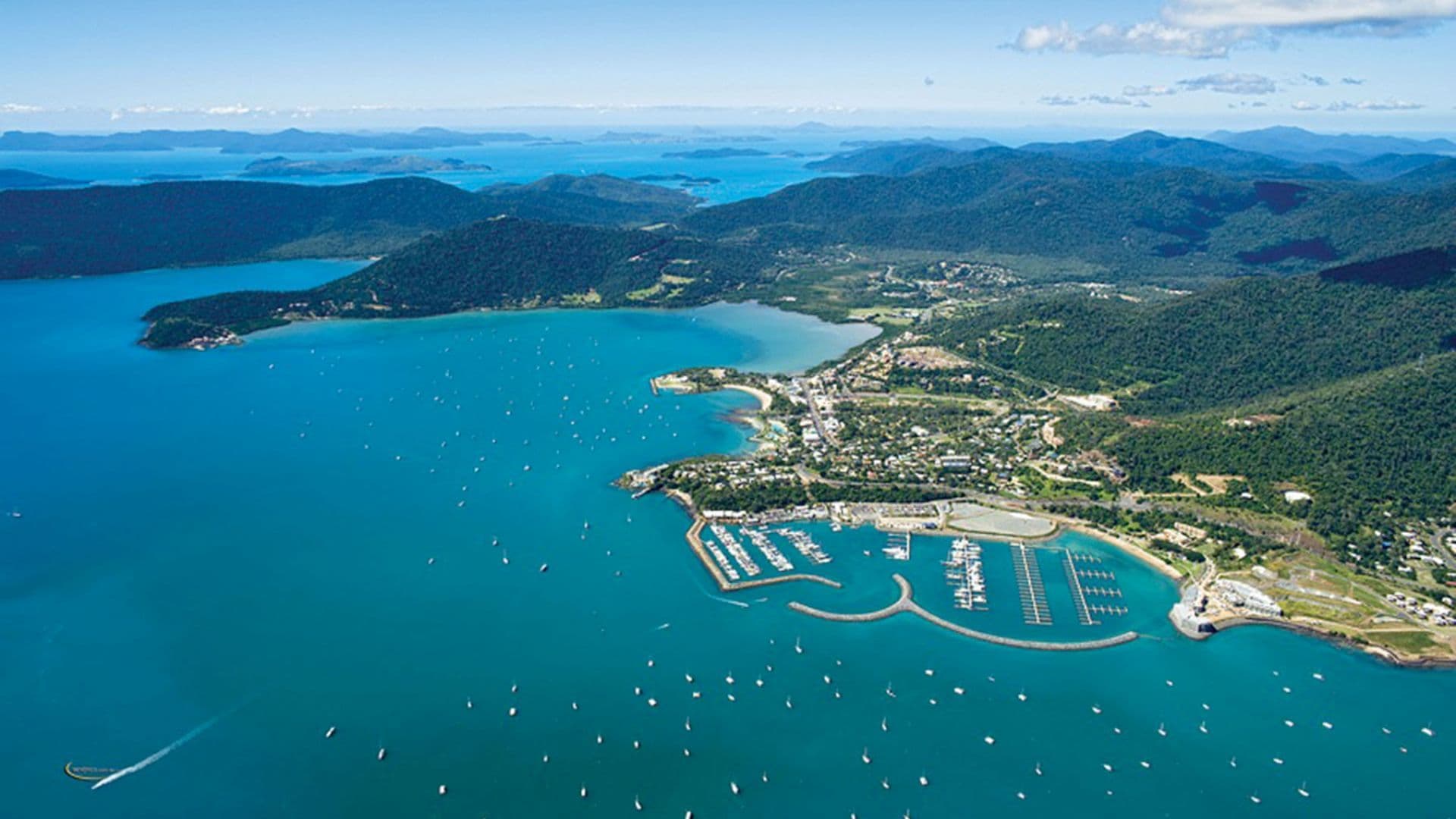 airlie beach harbour aerial