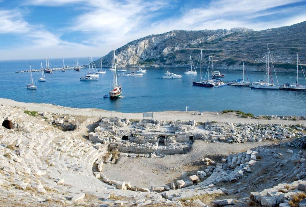 knidos ampitheatre ruins turkey