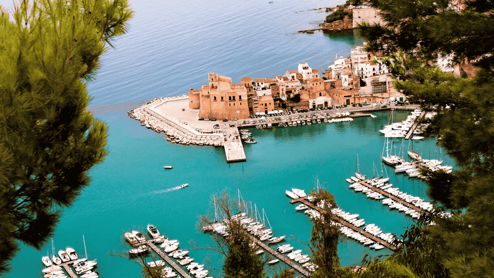 trapani marina yachts moored in sicily italy