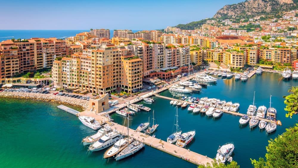 aerial view of fontvieille monaco