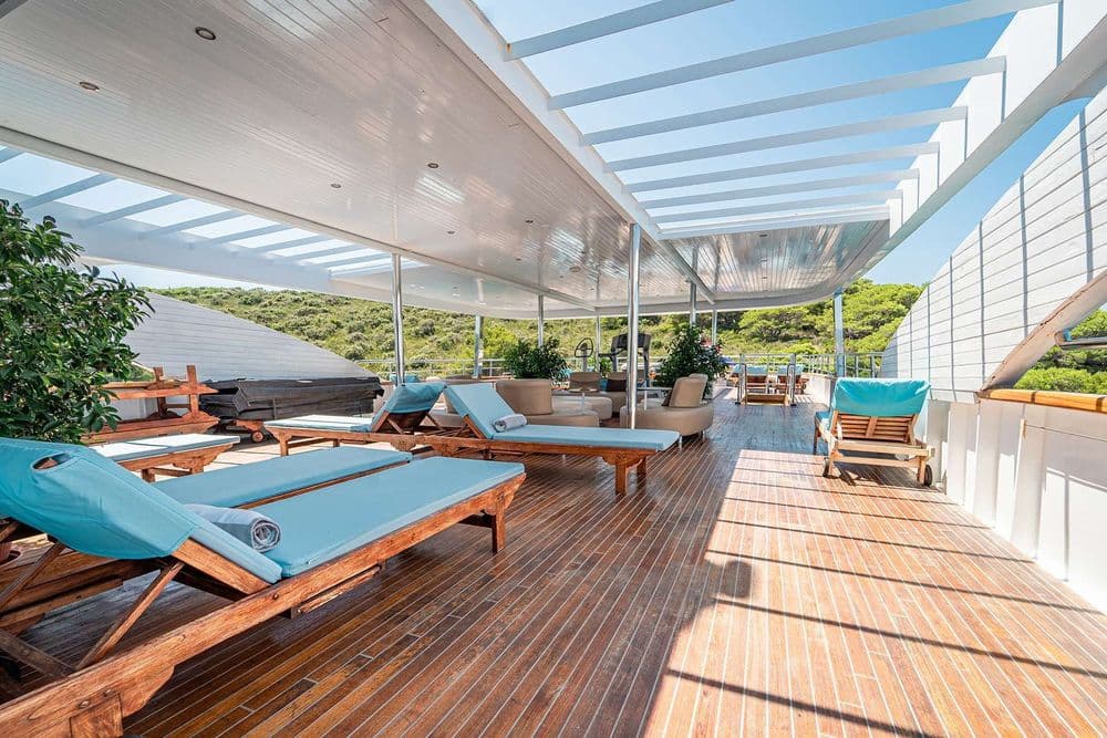 riva sunbeds on deck