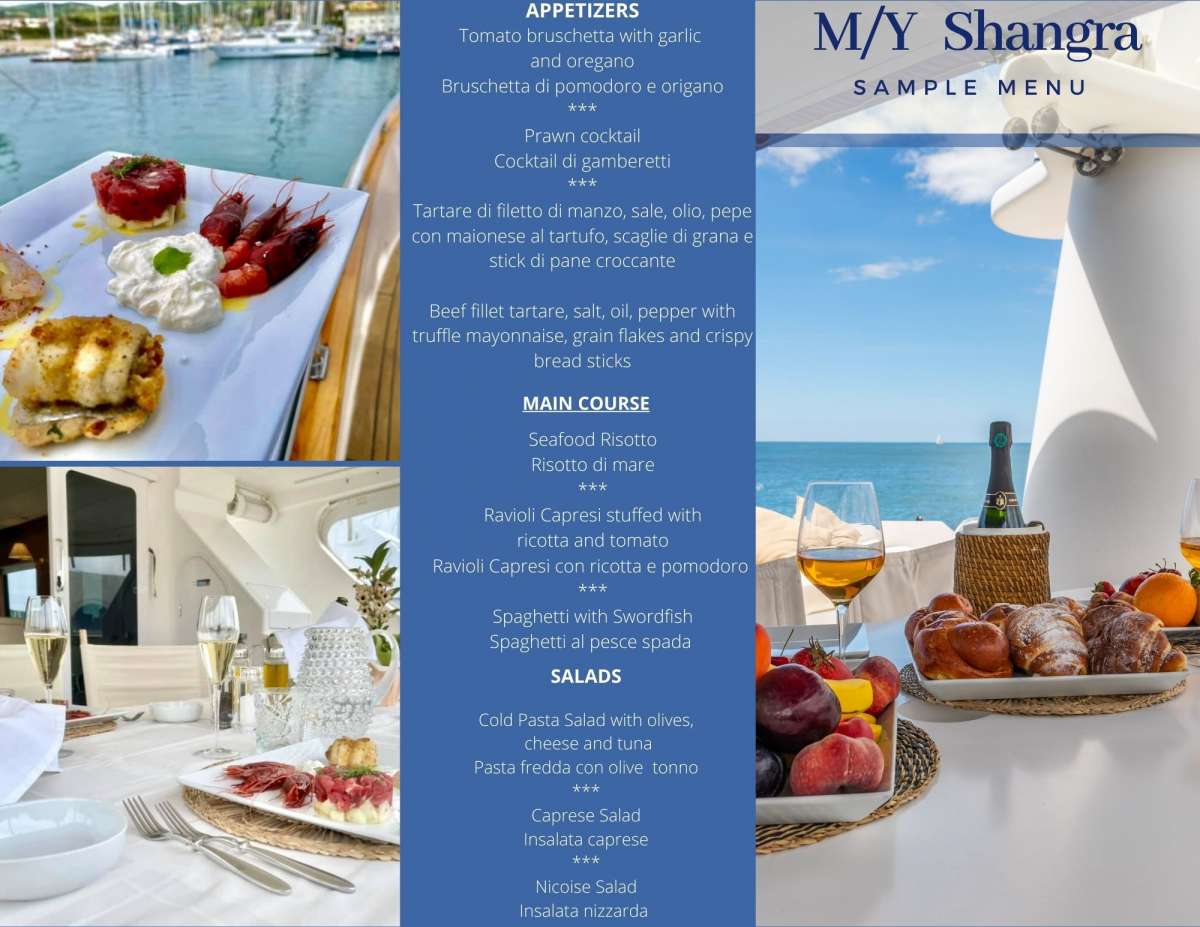Sample menu image