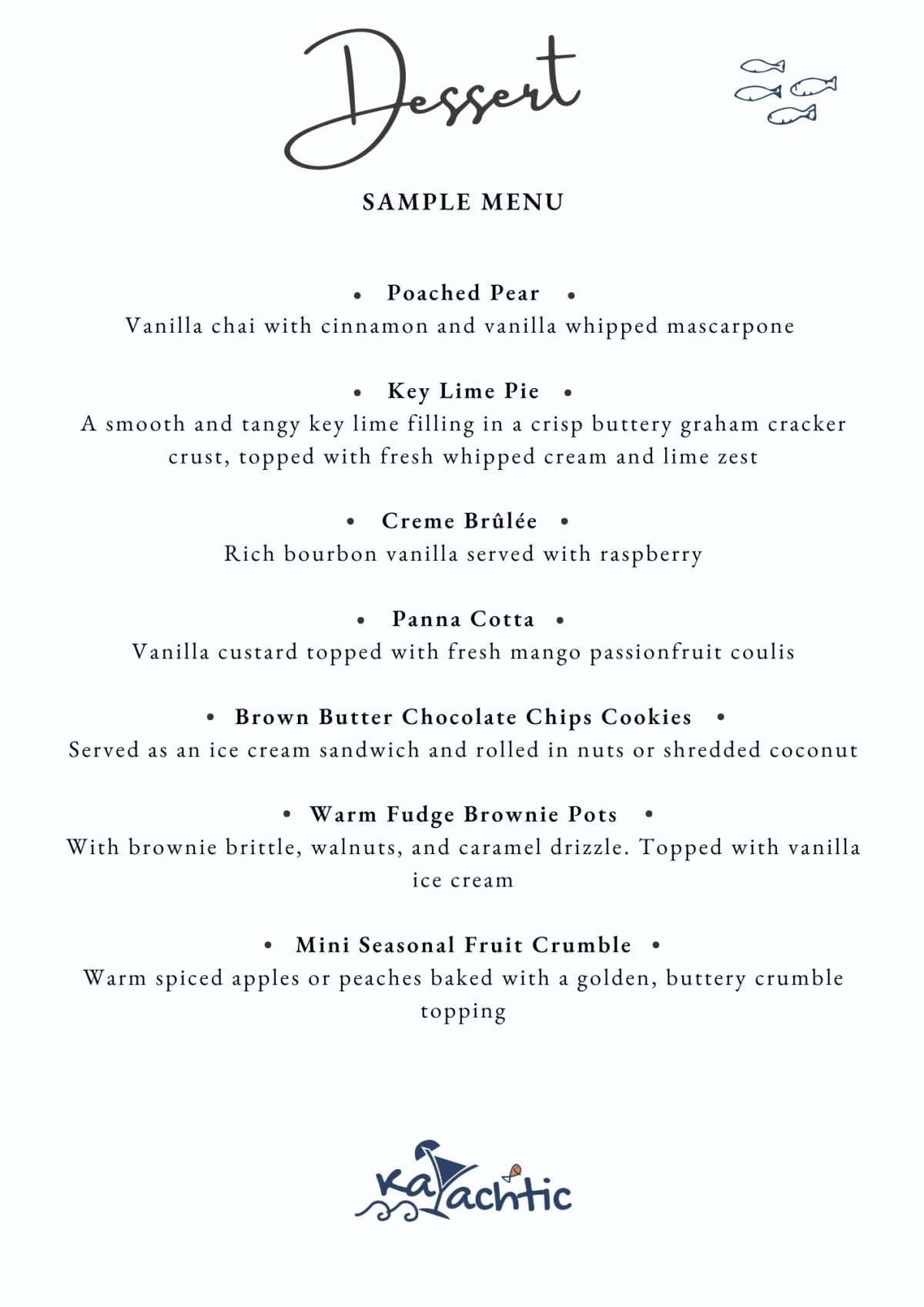 Sample menu image