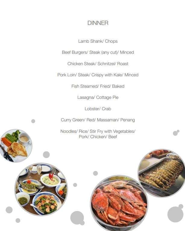 Sample menu image