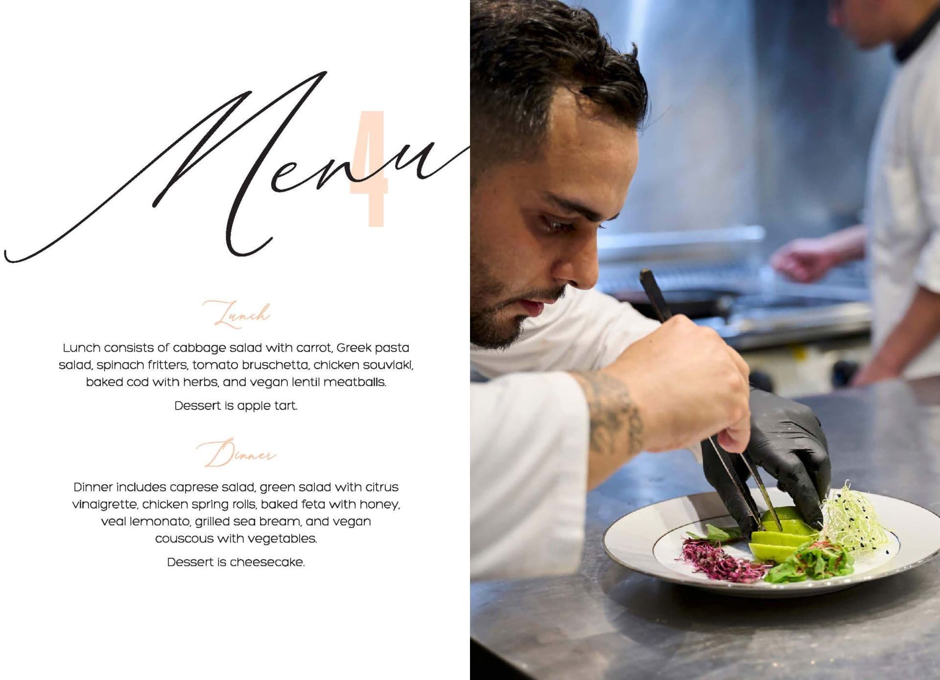 Sample menu image