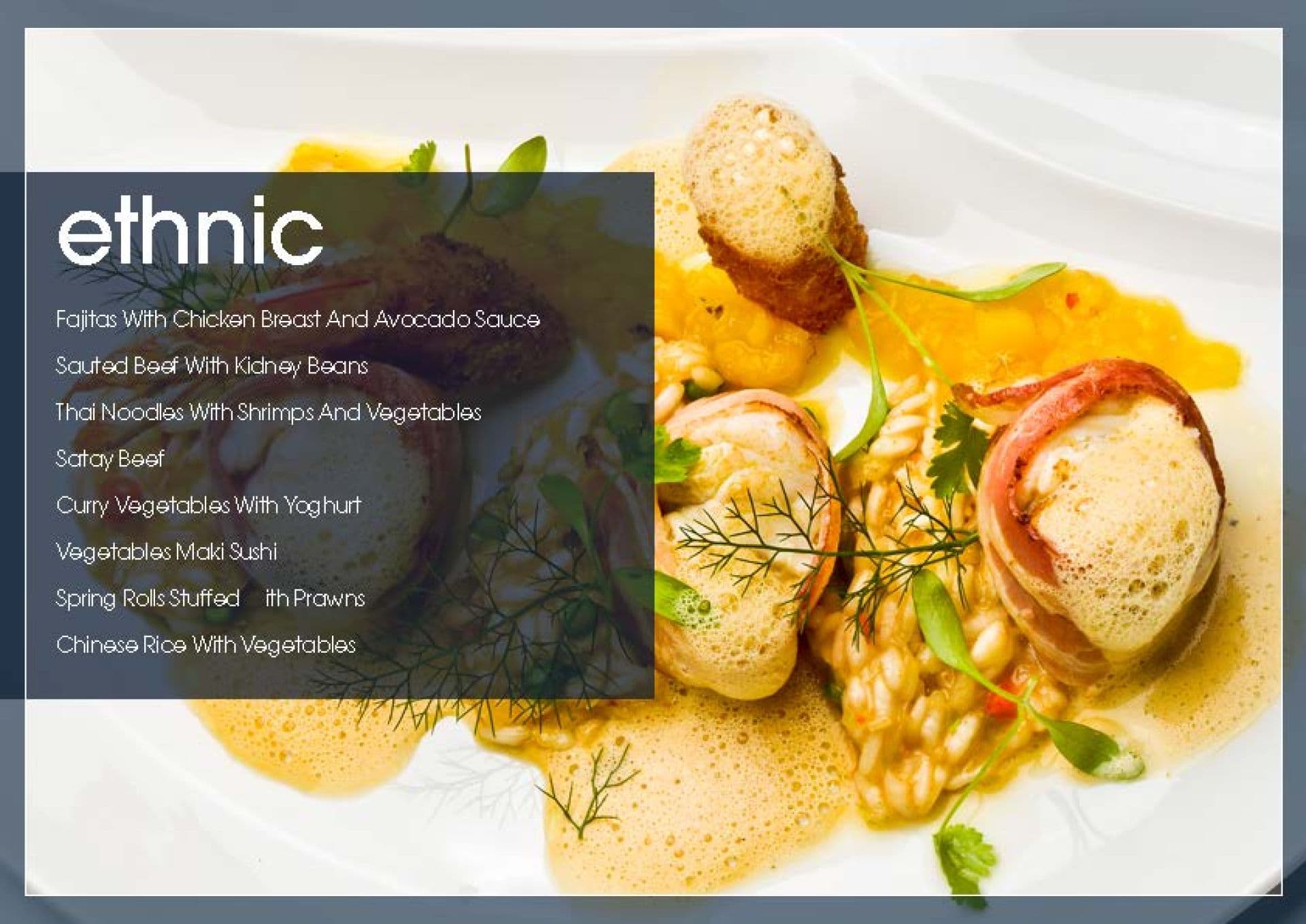 Sample menu image
