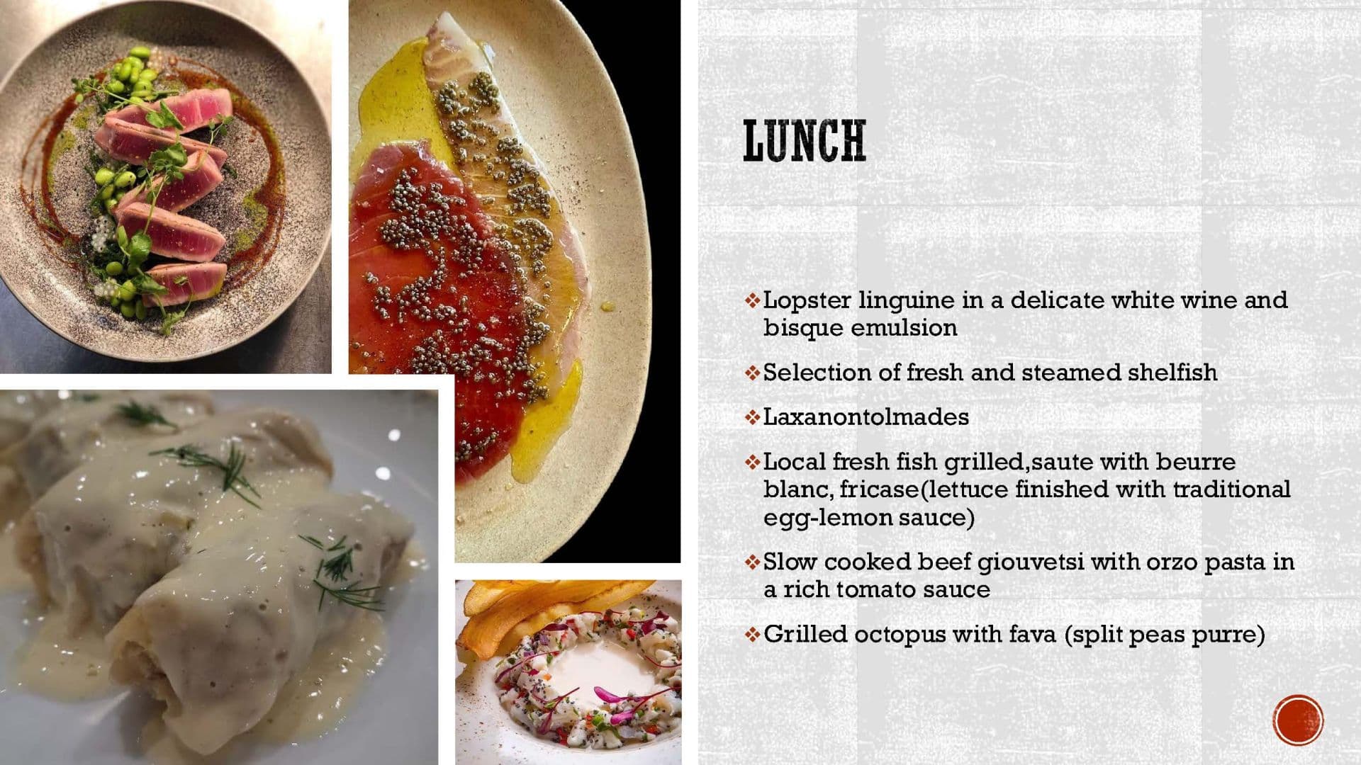 Sample menu image