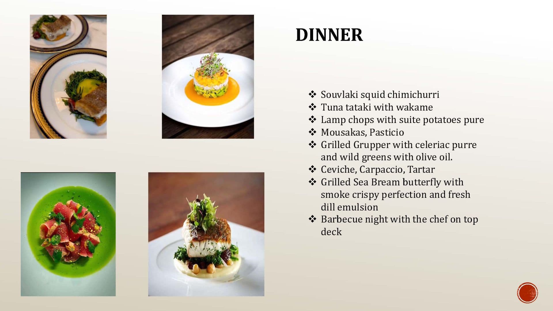 Sample menu image