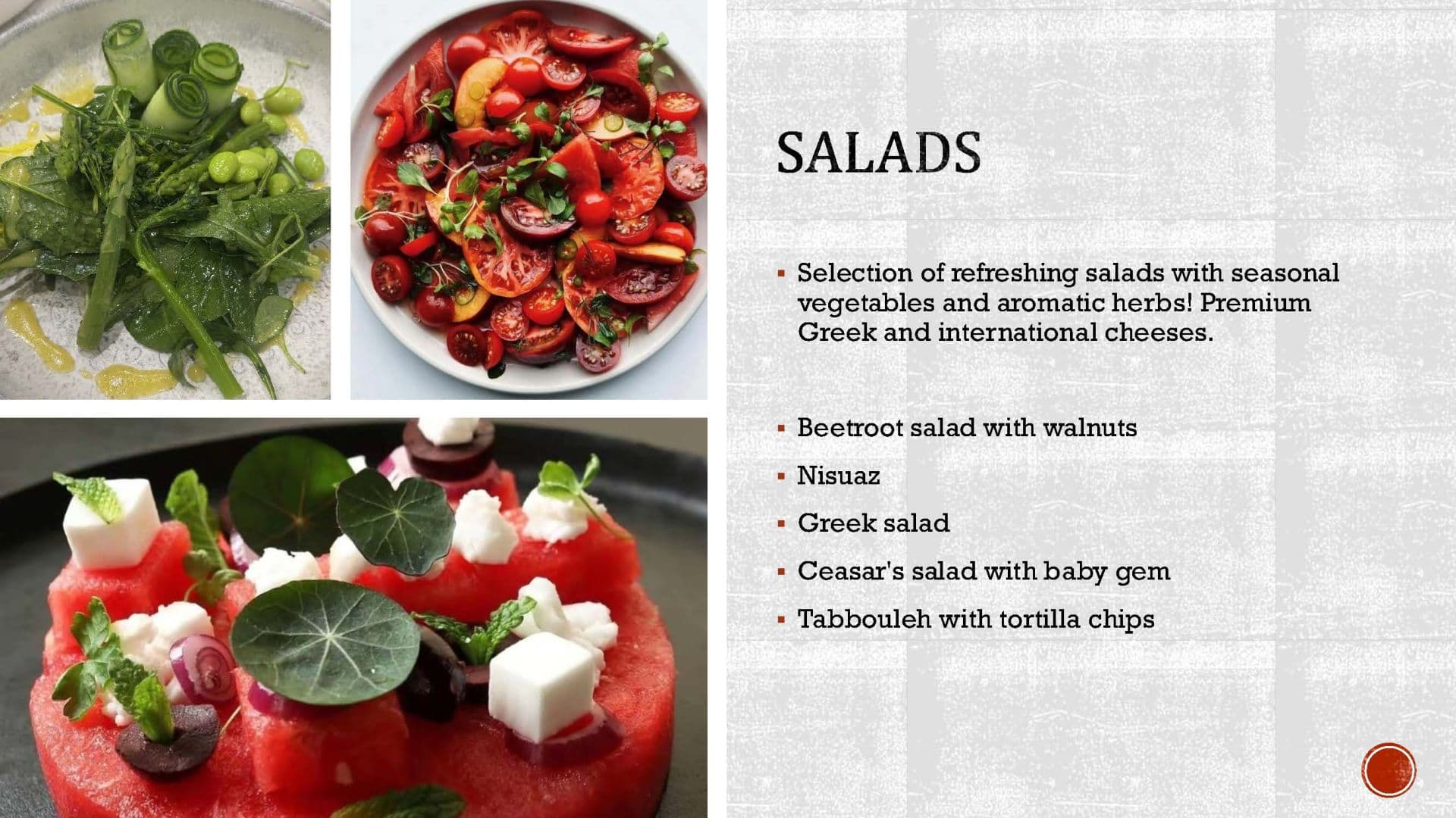 Sample menu image
