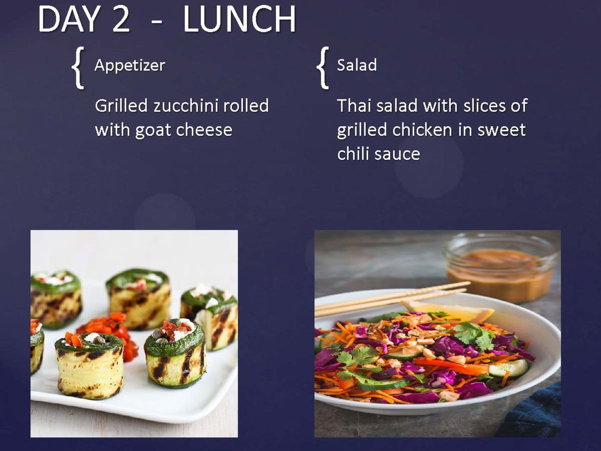 Sample menu image
