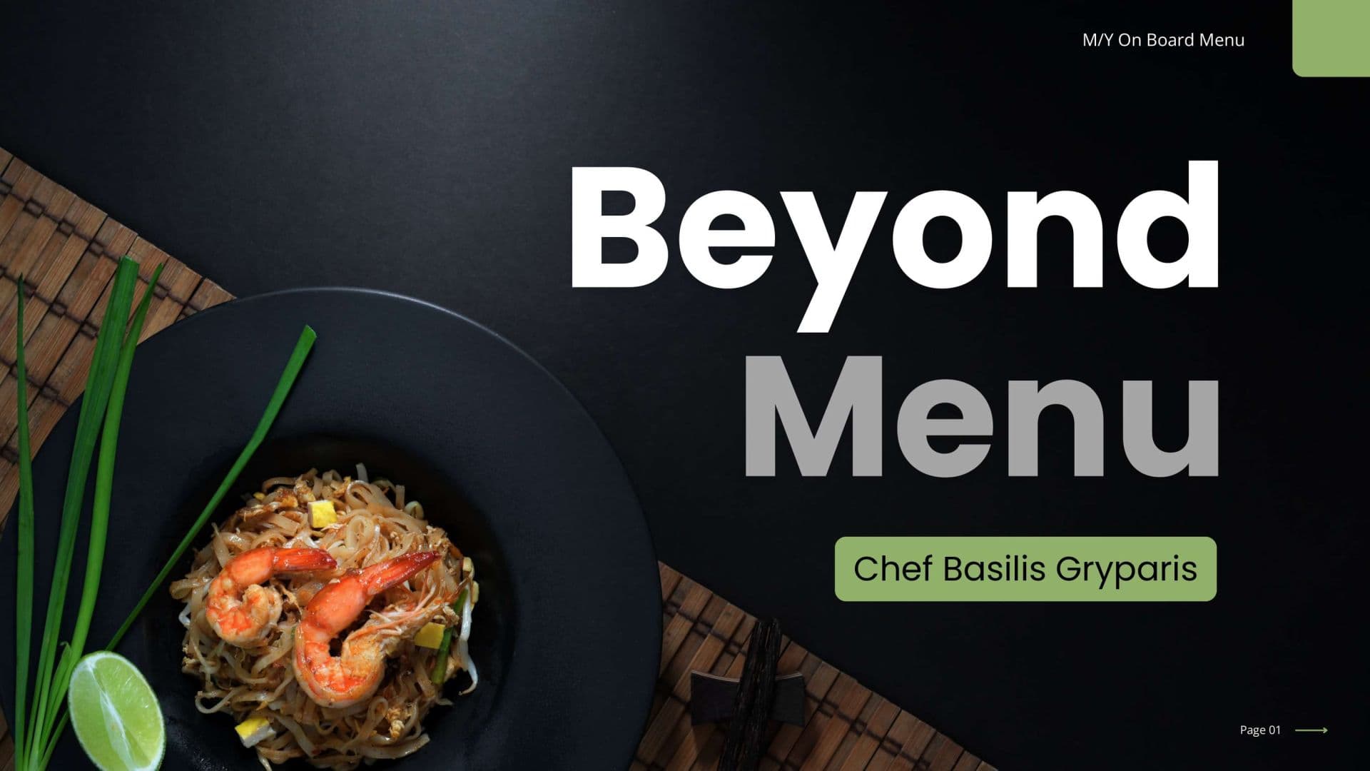 Sample menu image