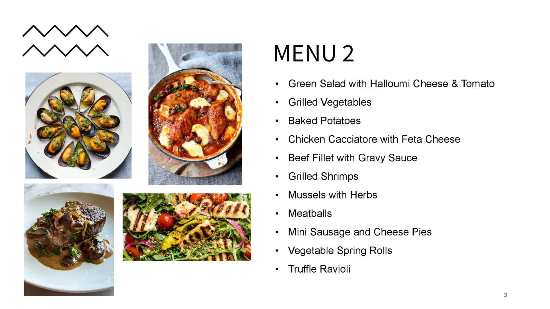 Sample menu image