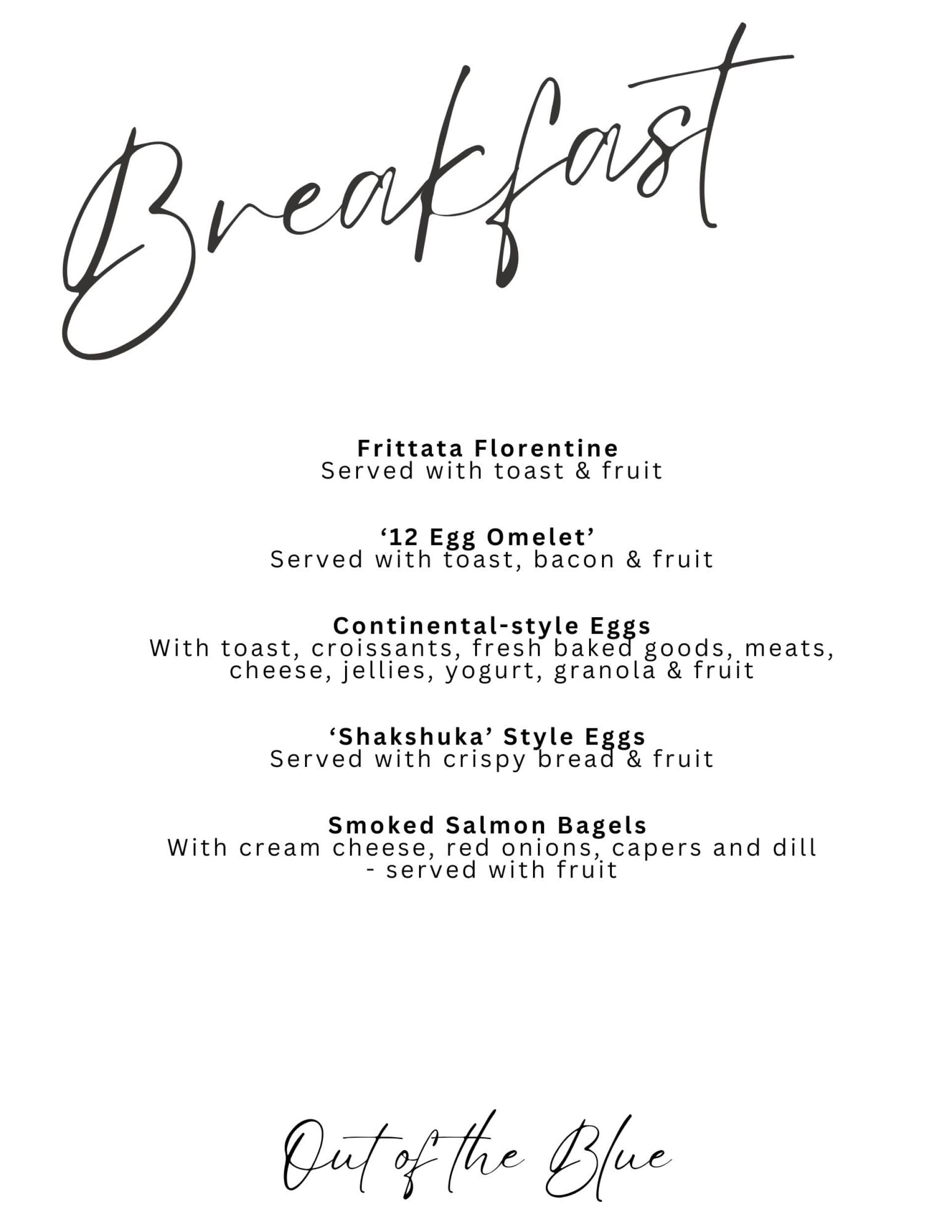 Sample menu image