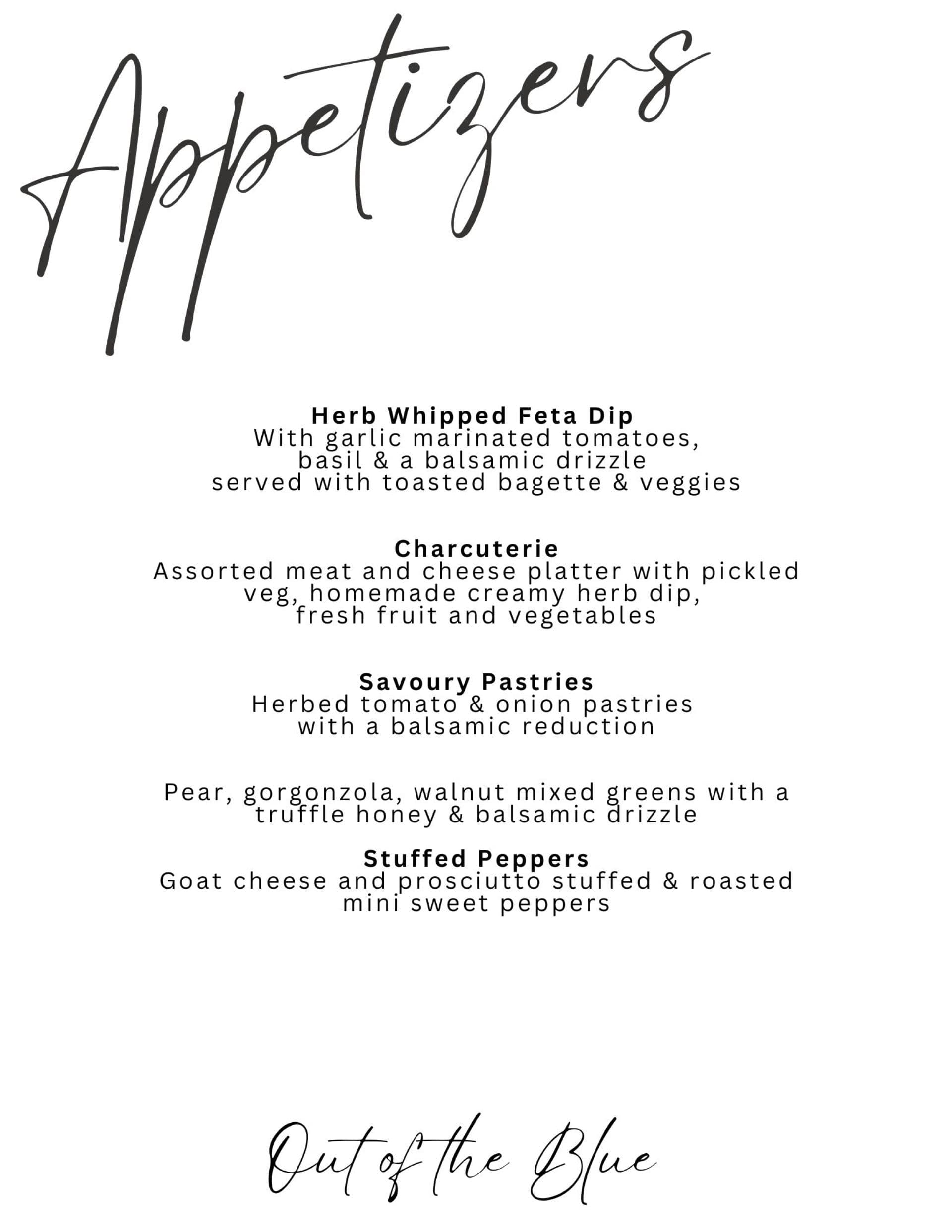 Sample menu image
