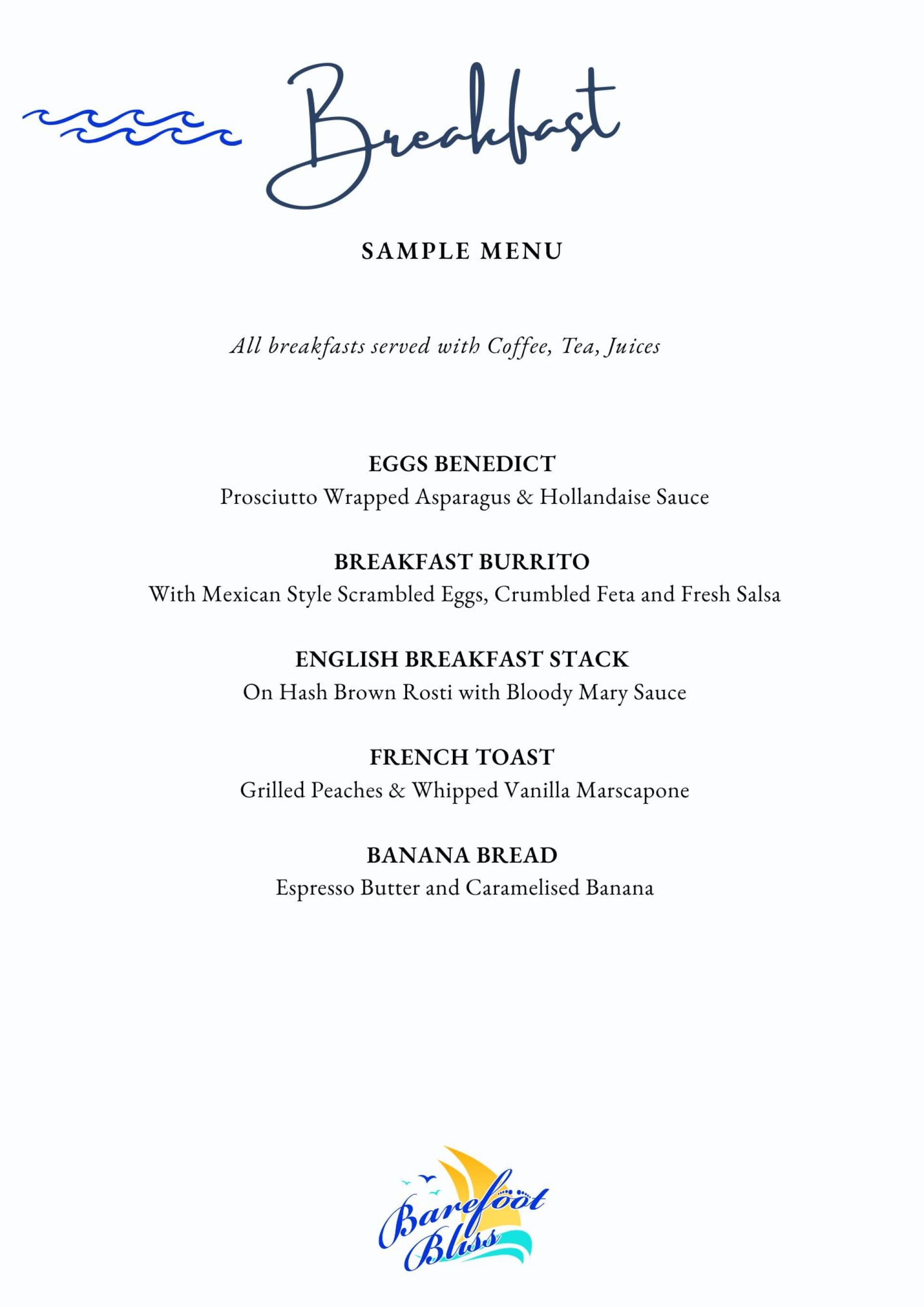 Sample menu image