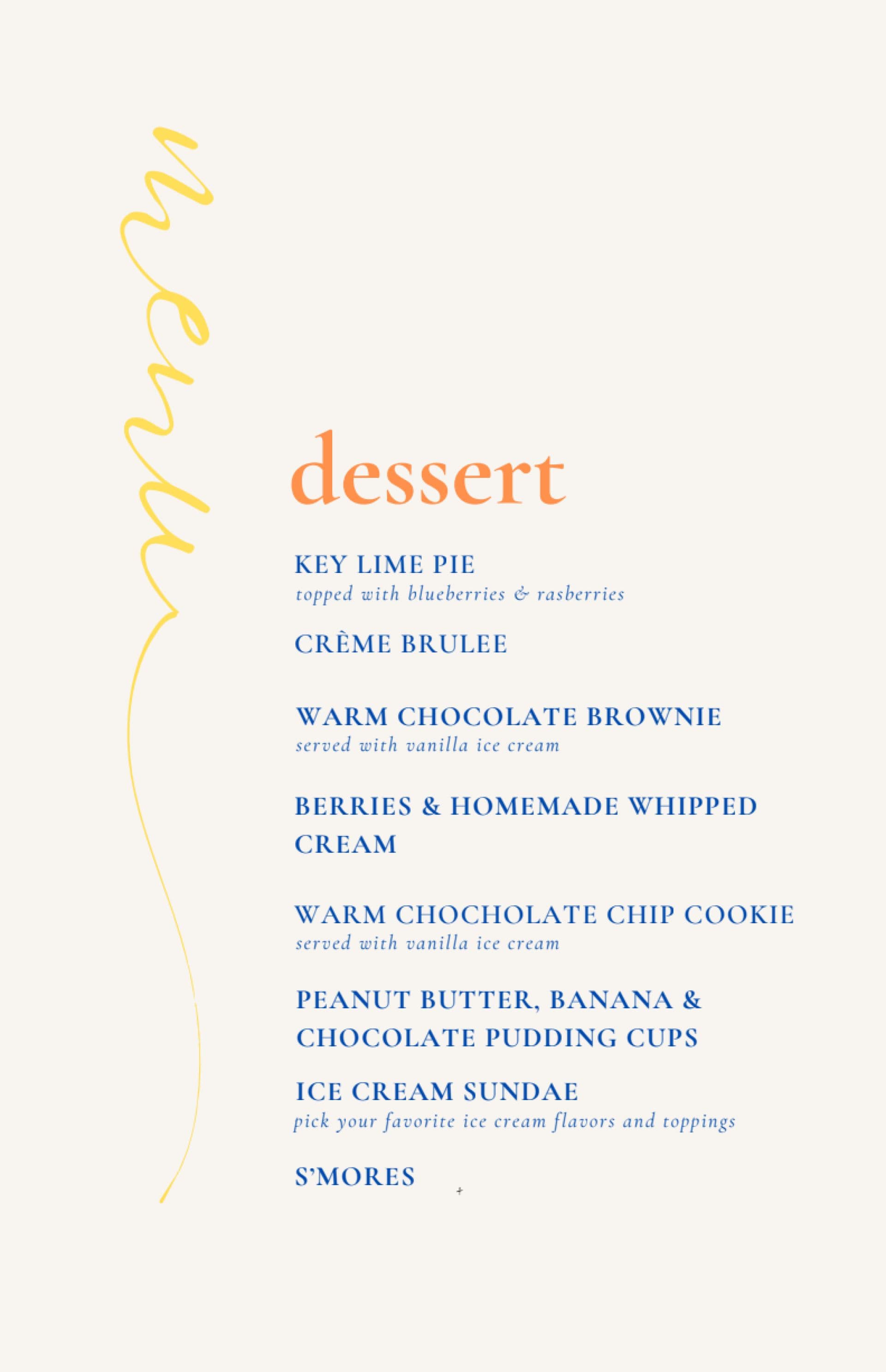 Sample menu image