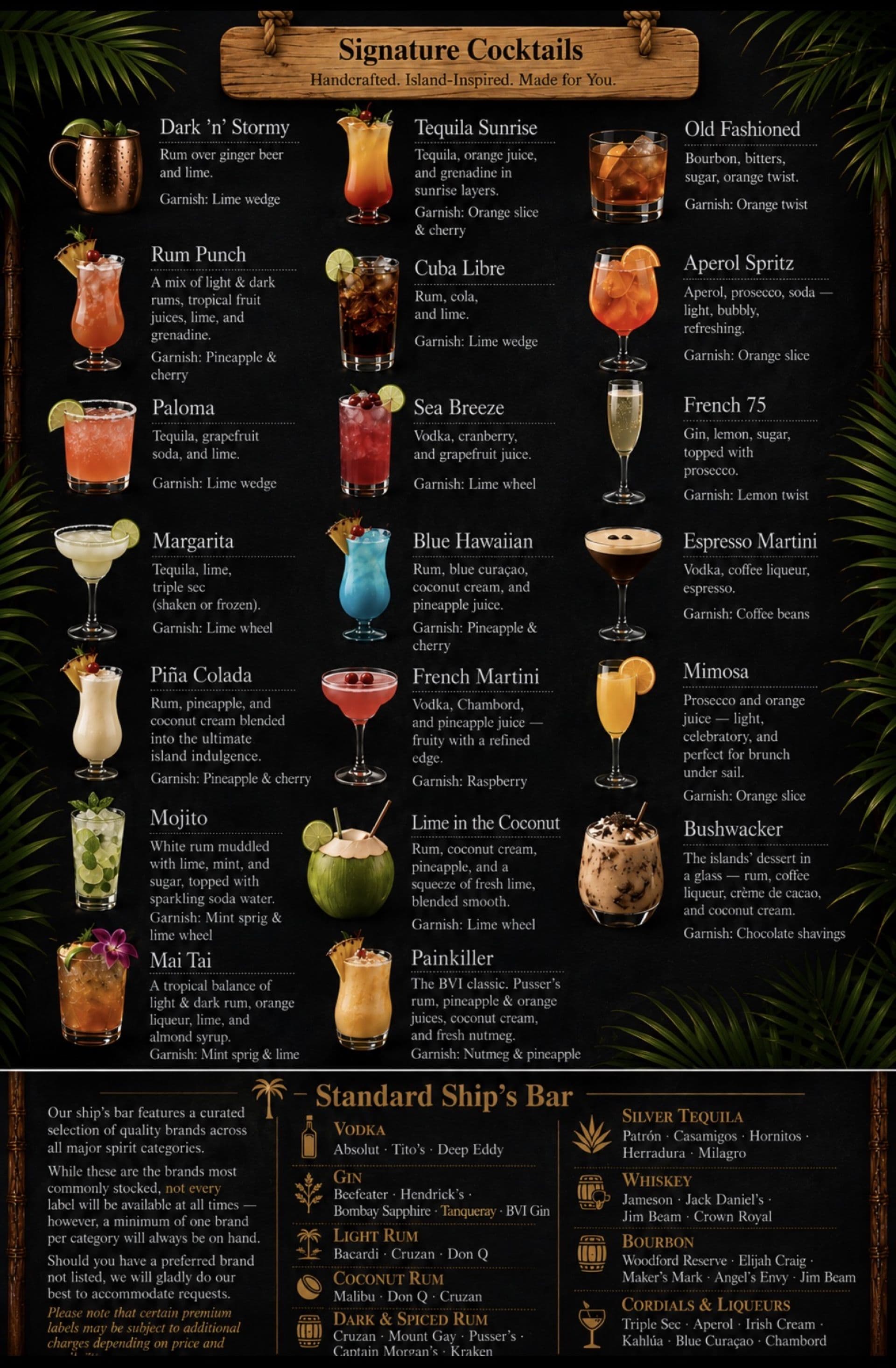Sample menu image
