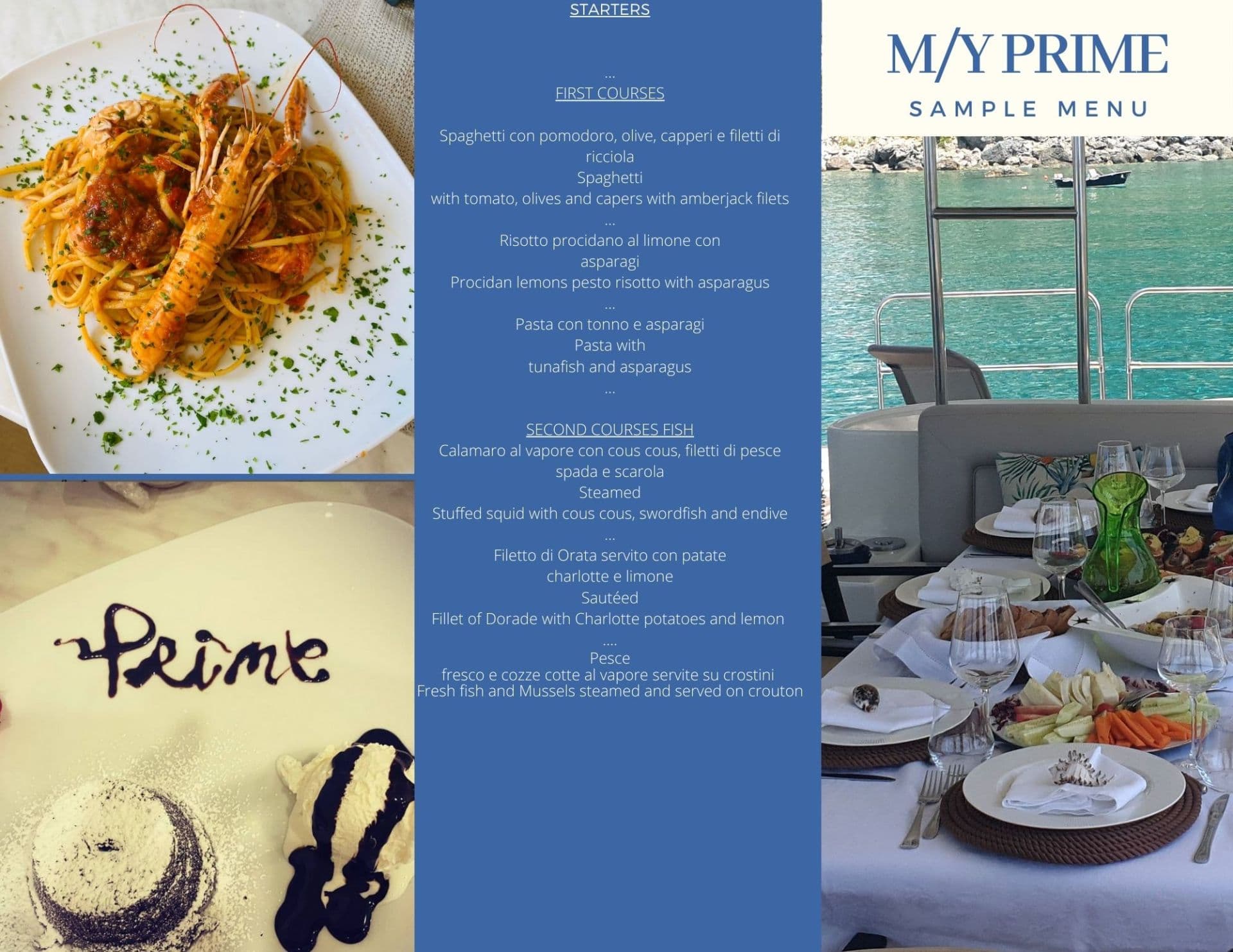 Sample menu image