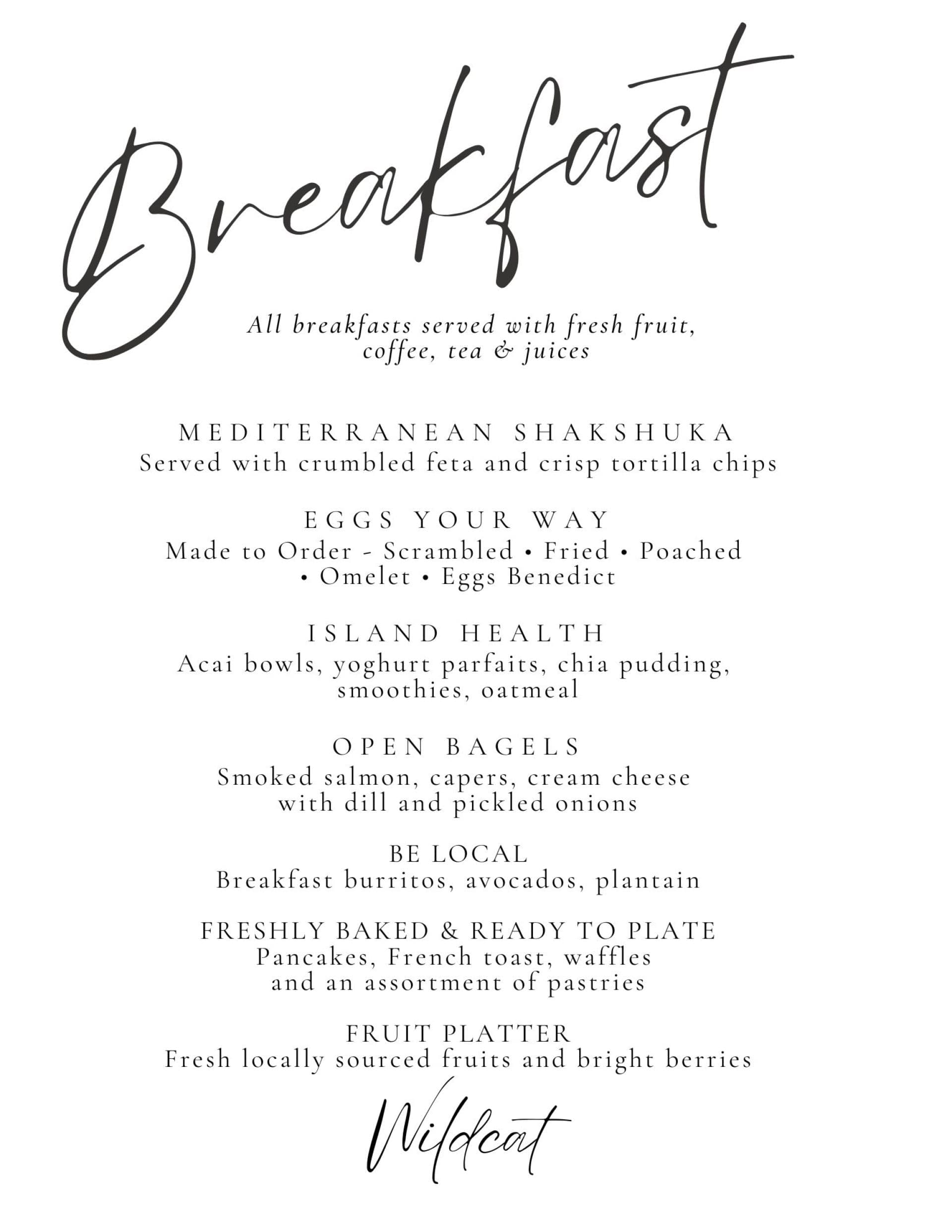 Sample menu image