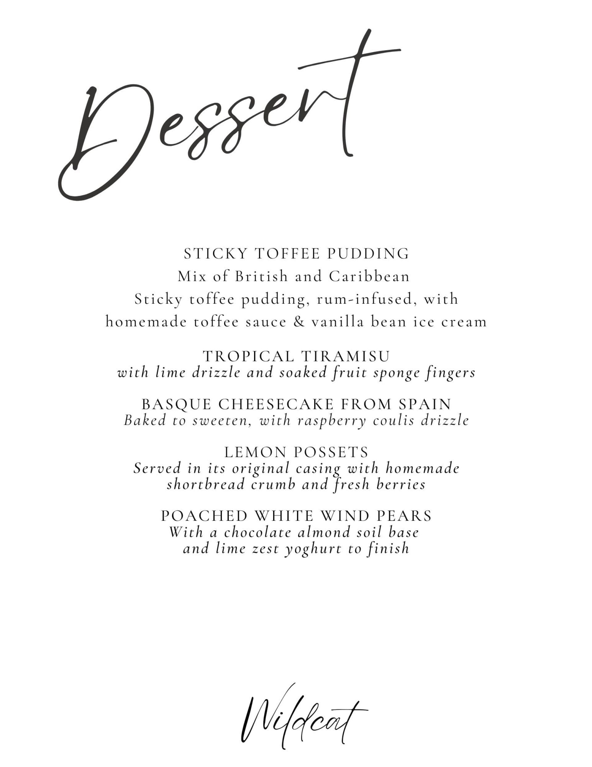 Sample menu image