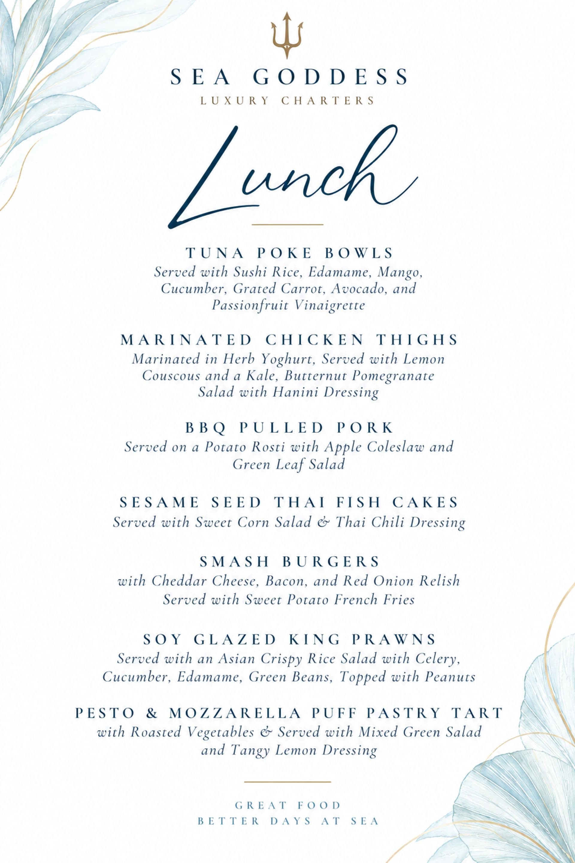 Sample menu image