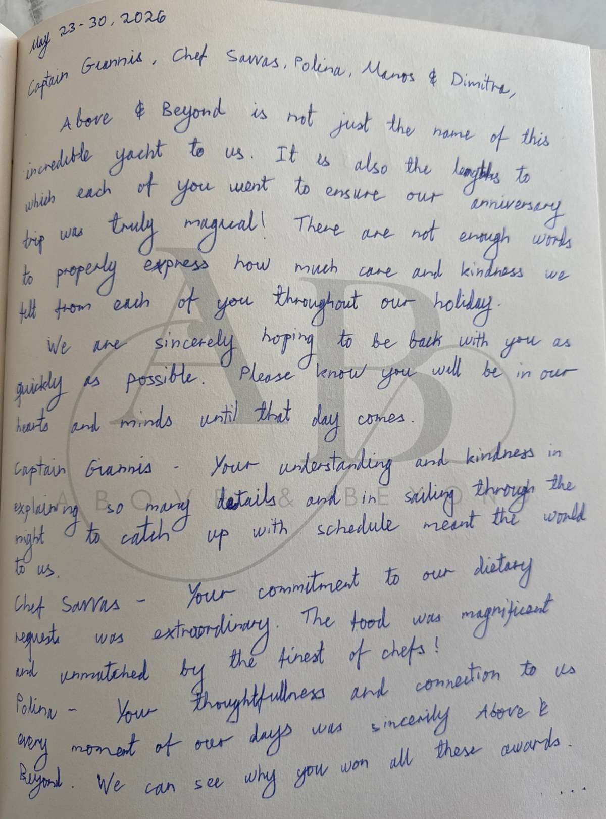 ABOVE & BEYOND guest review