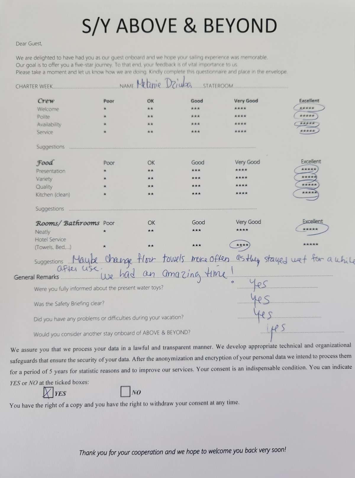 ABOVE & BEYOND guest review