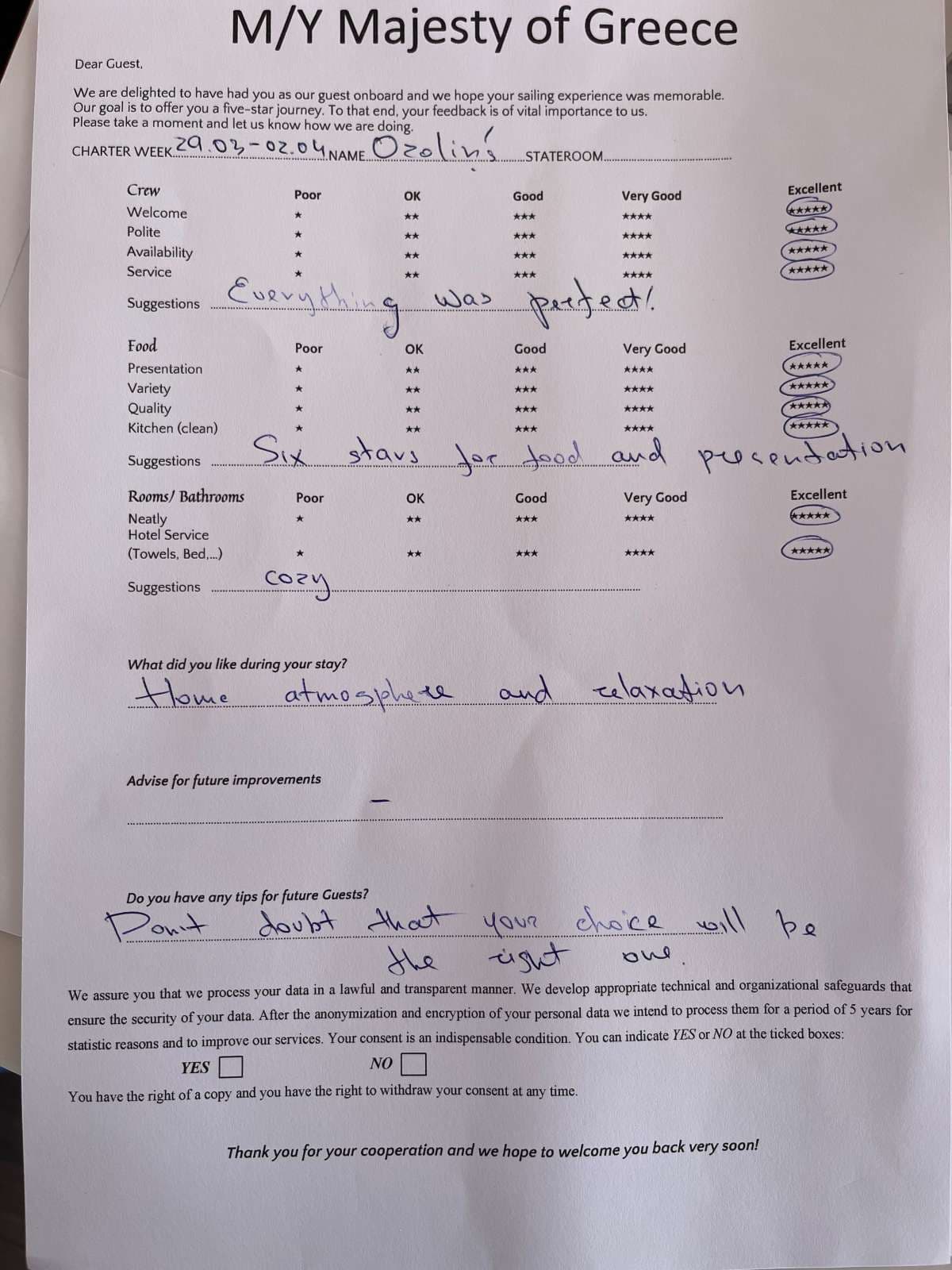 MAJESTY OF GREECE guest review