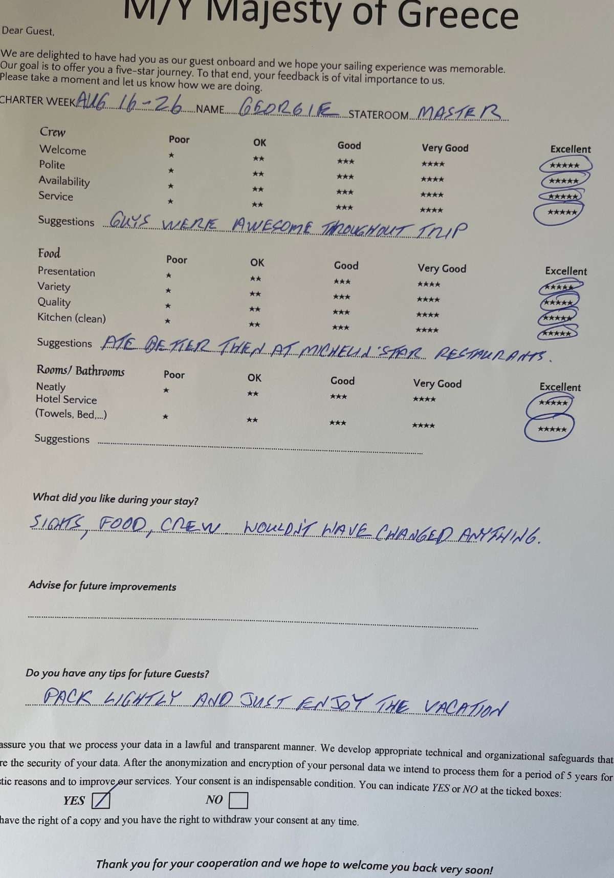 MAJESTY OF GREECE guest review