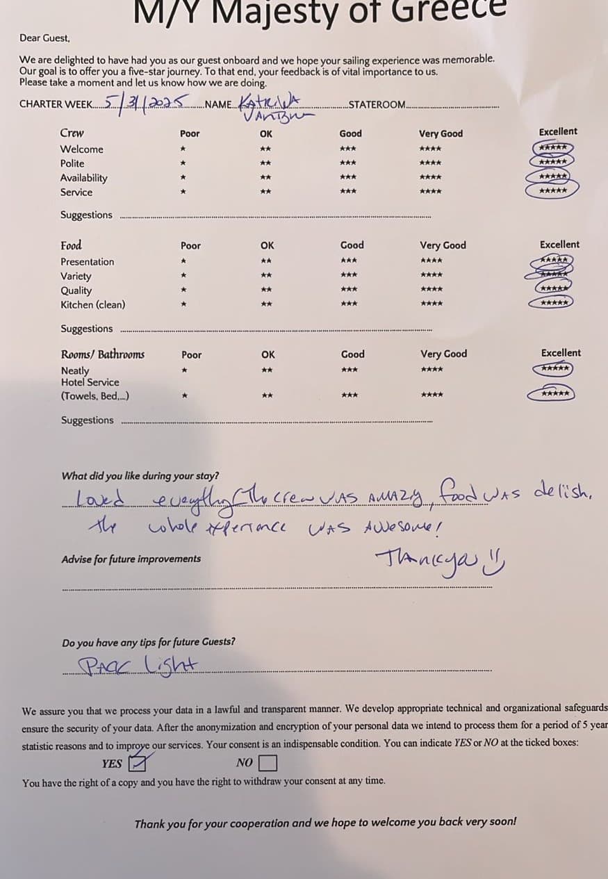 MAJESTY OF GREECE guest review