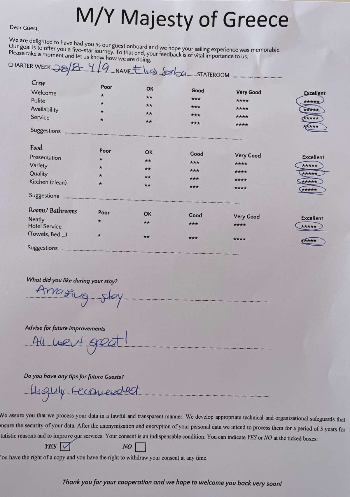 MAJESTY OF GREECE guest review