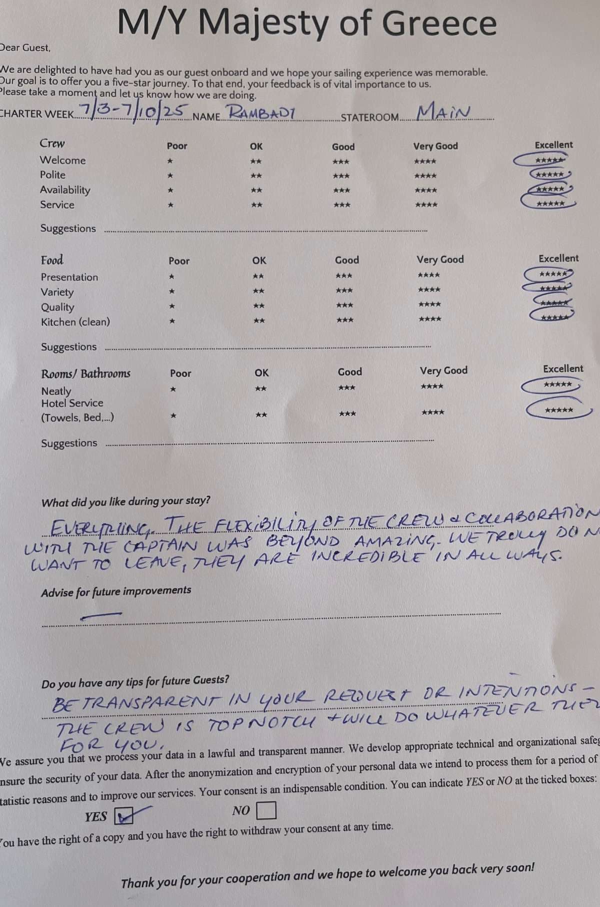 MAJESTY OF GREECE guest review