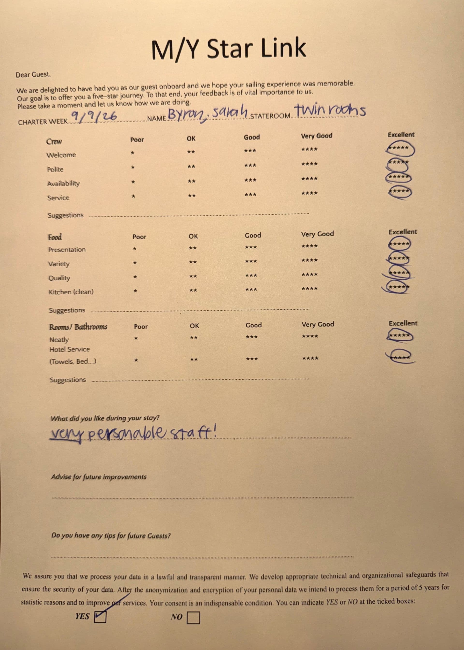 STAR LINK guest review