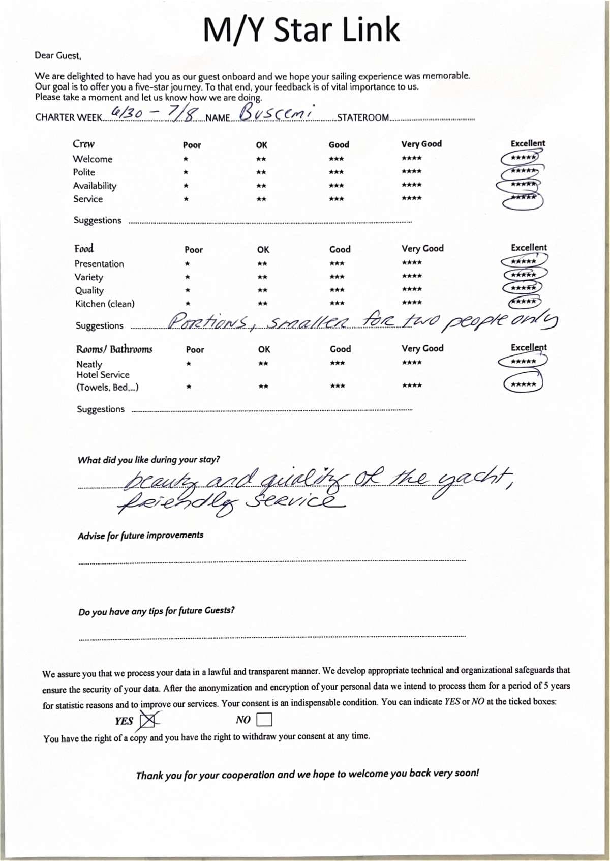 STAR LINK guest review