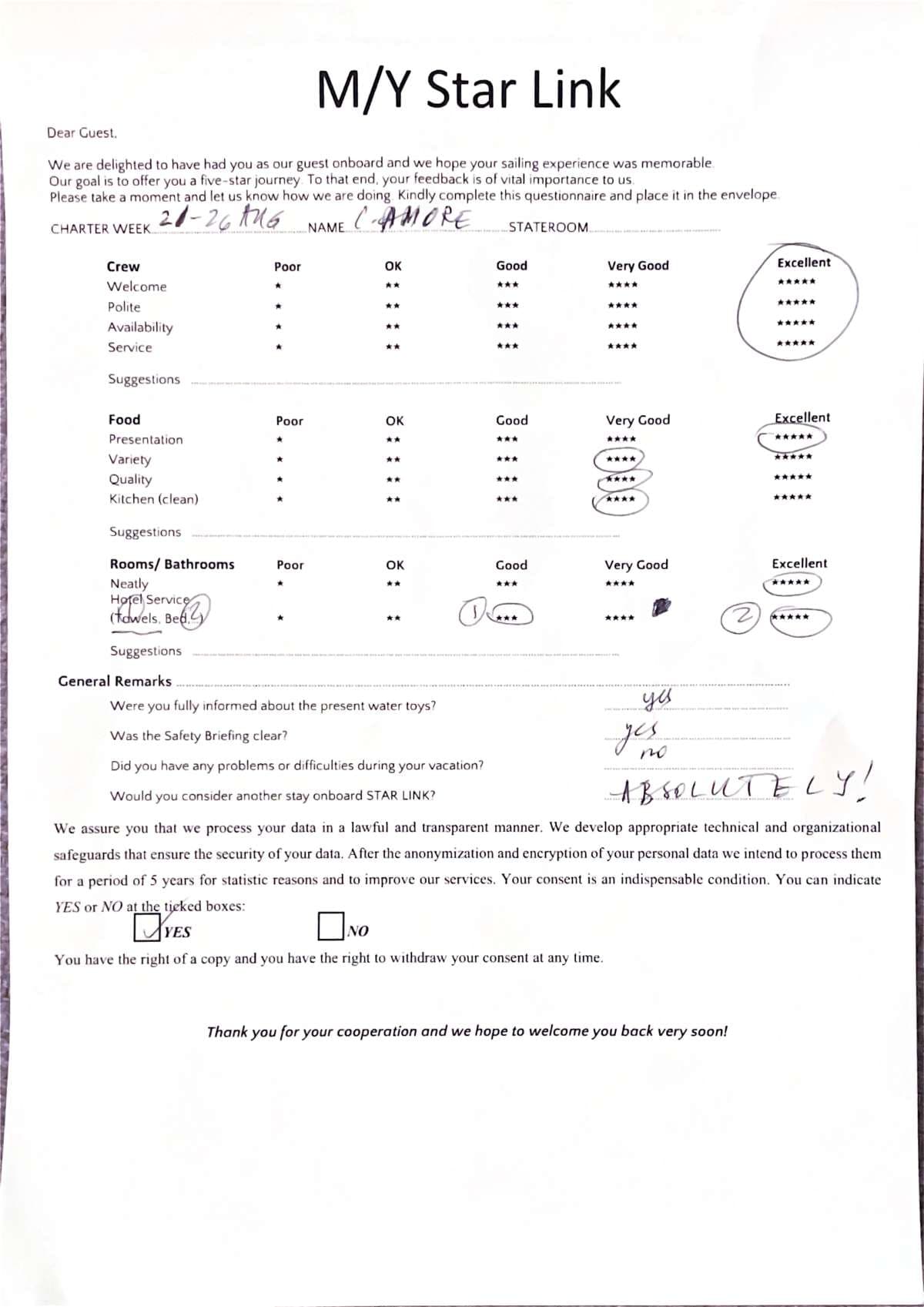 STAR LINK guest review