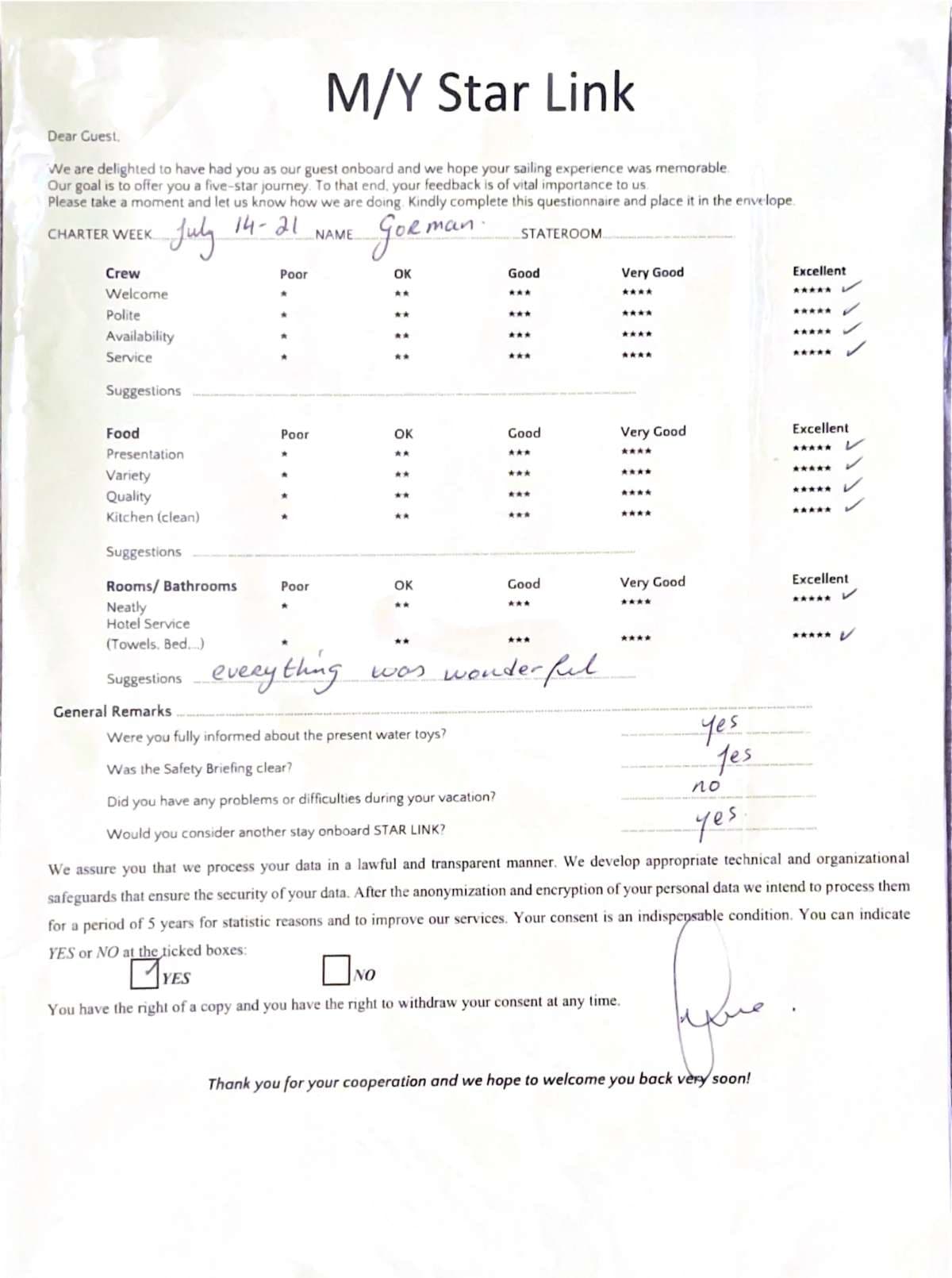 STAR LINK guest review