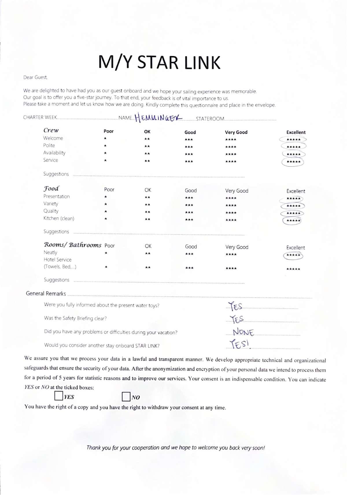 STAR LINK guest review