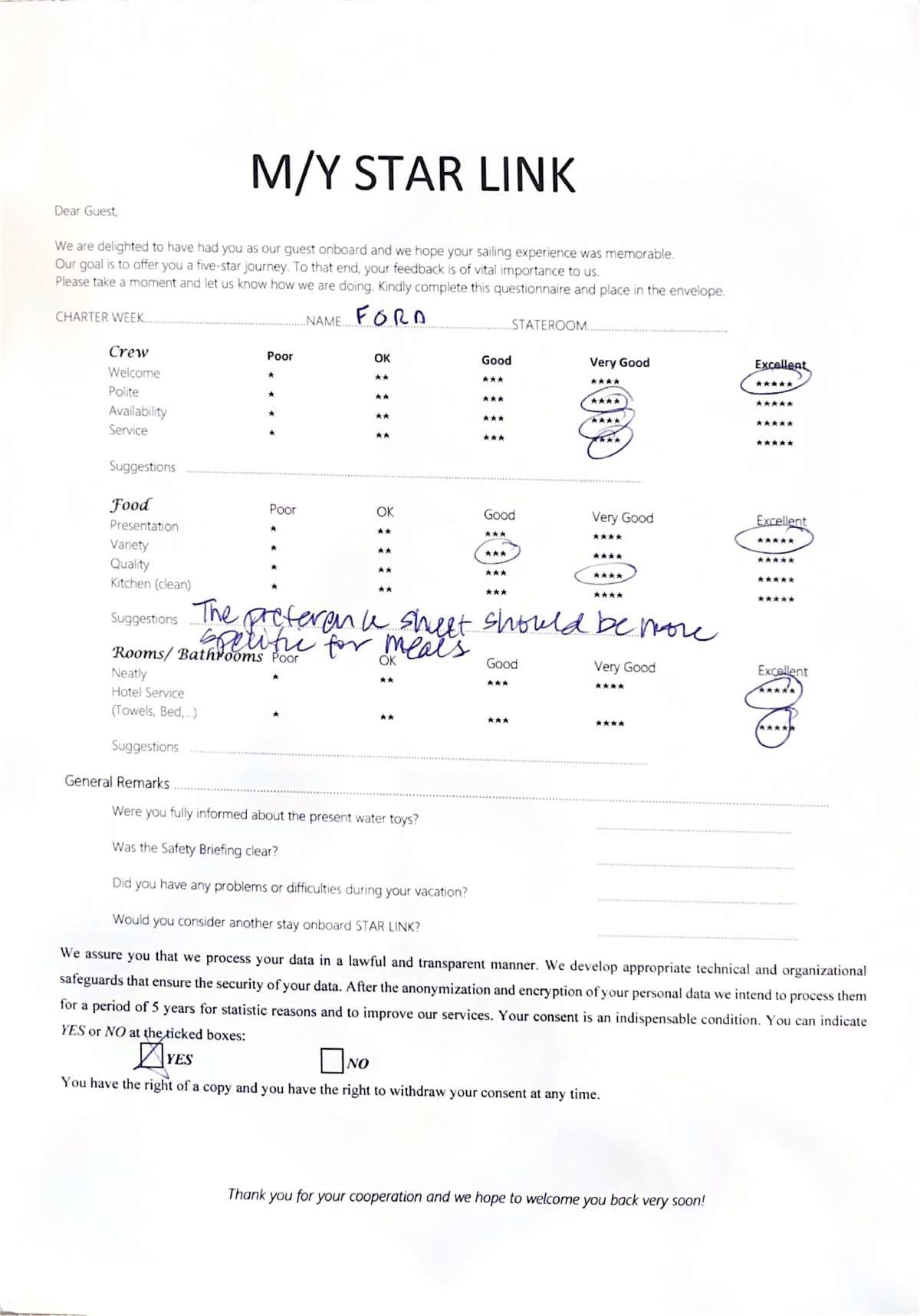 STAR LINK guest review