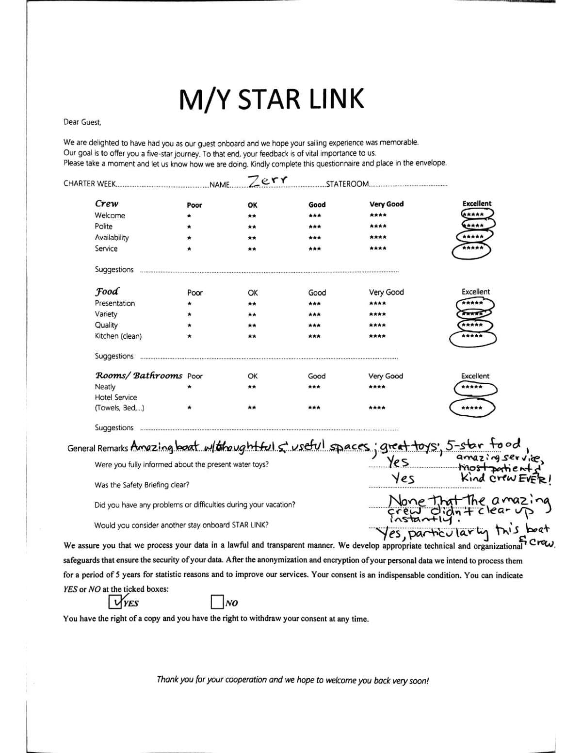 STAR LINK guest review