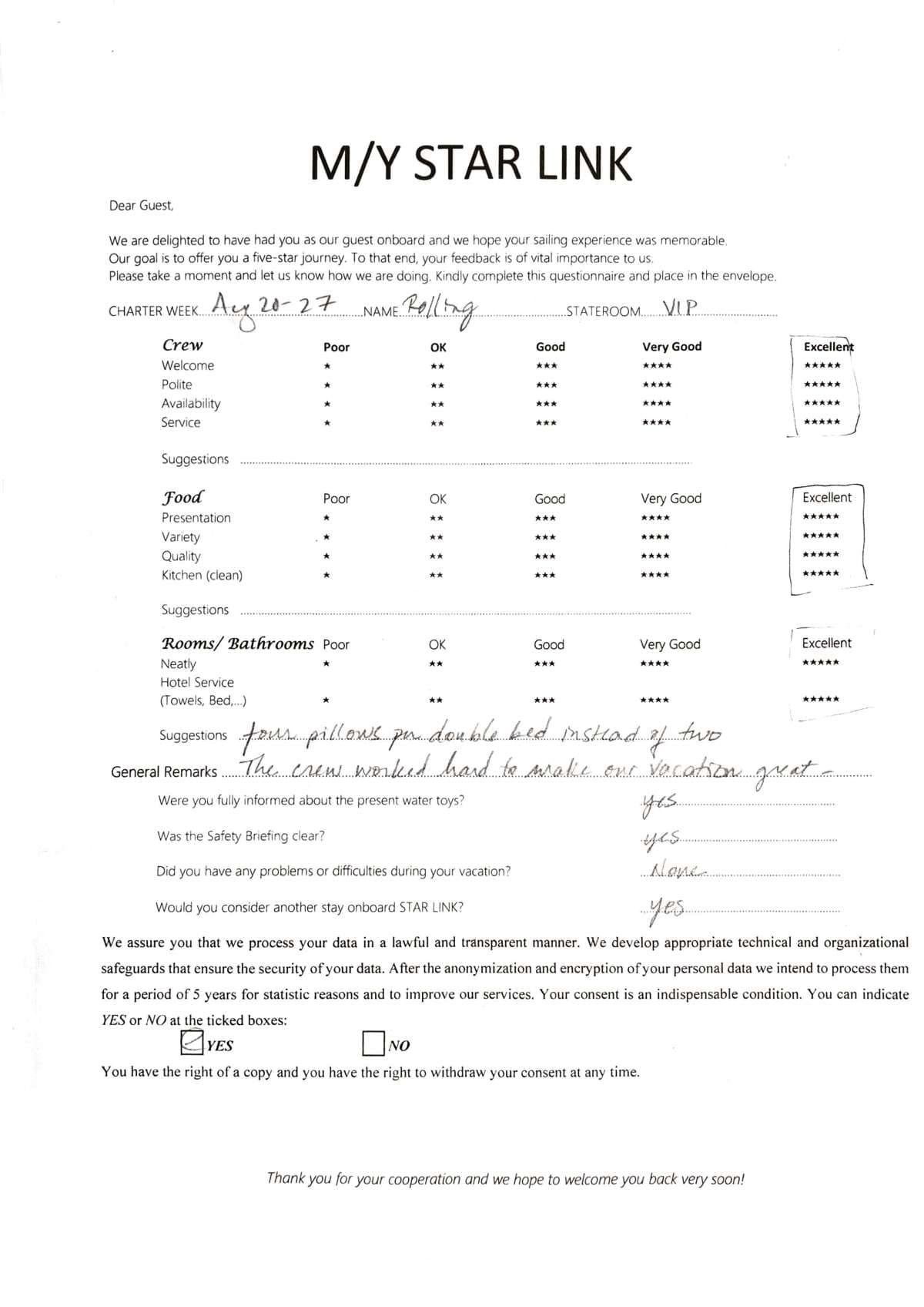 STAR LINK guest review