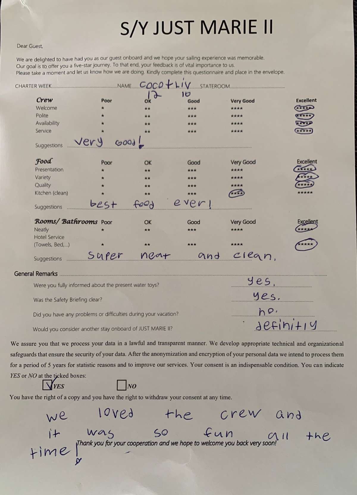JUST MARIE 2 guest review