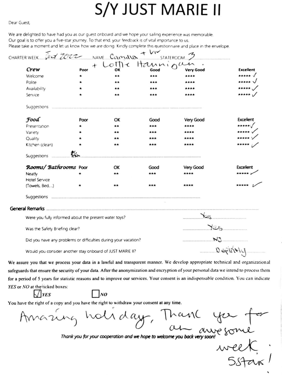 JUST MARIE 2 guest review