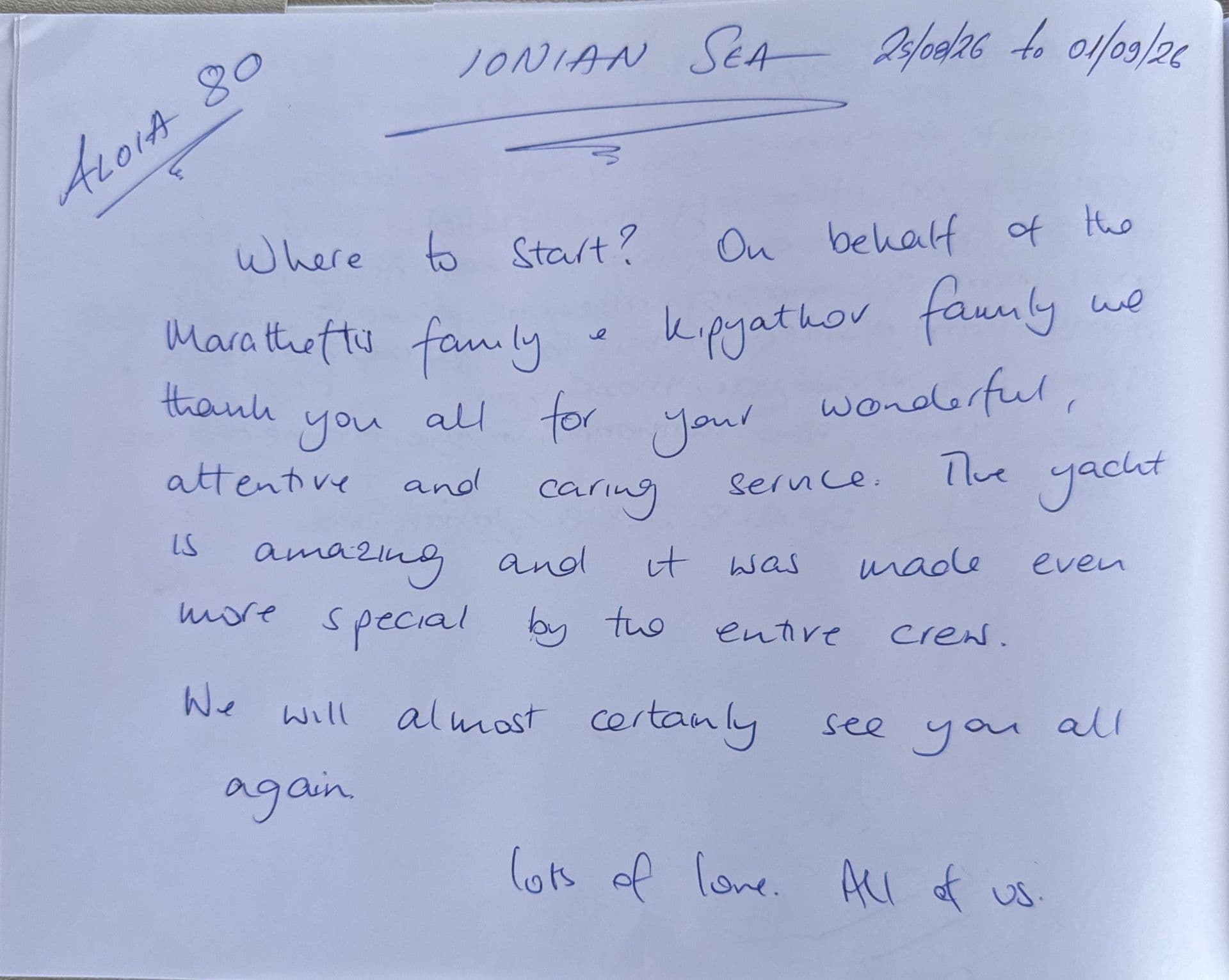 ALOIA 80 guest review