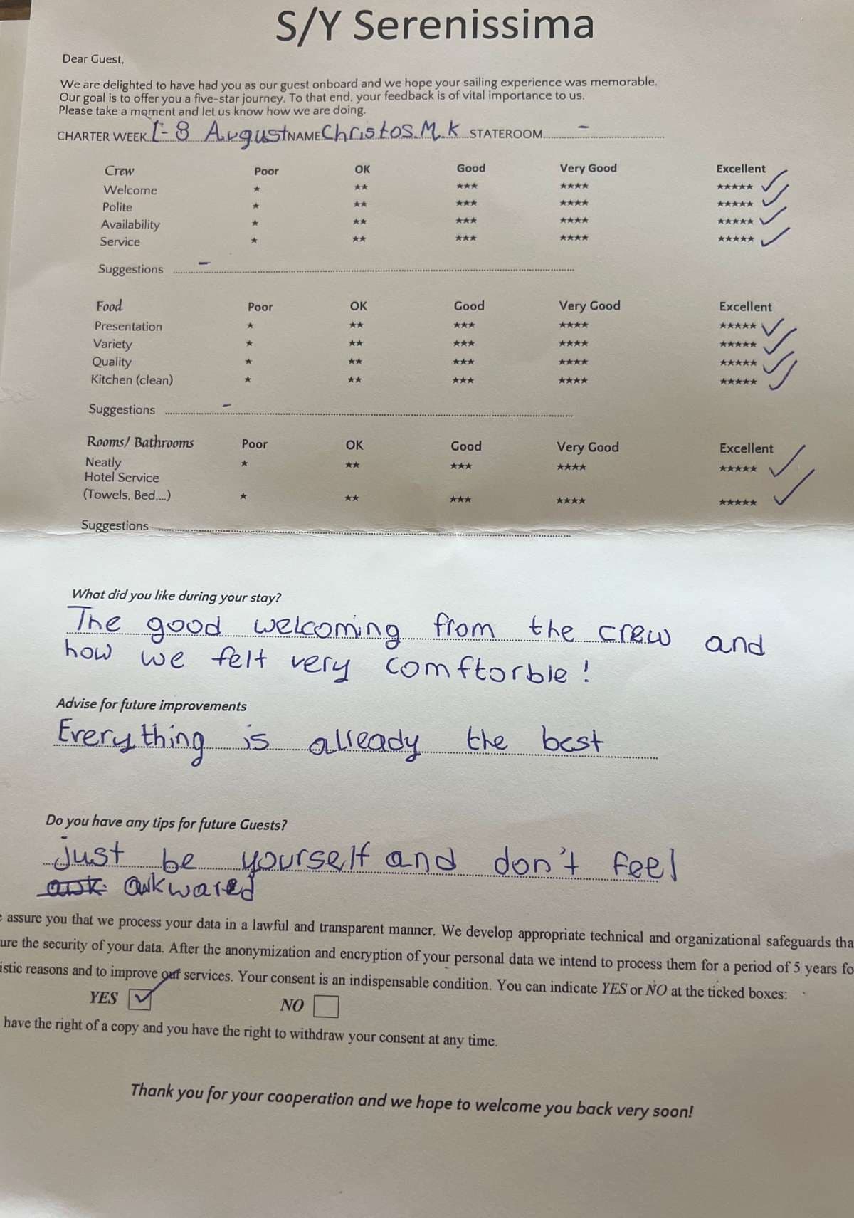 SERENISSIMA guest review
