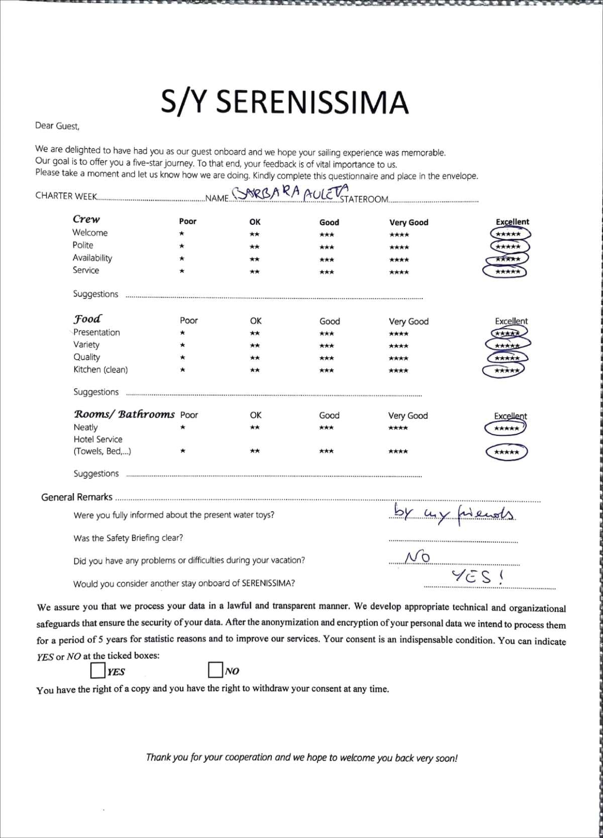 SERENISSIMA guest review