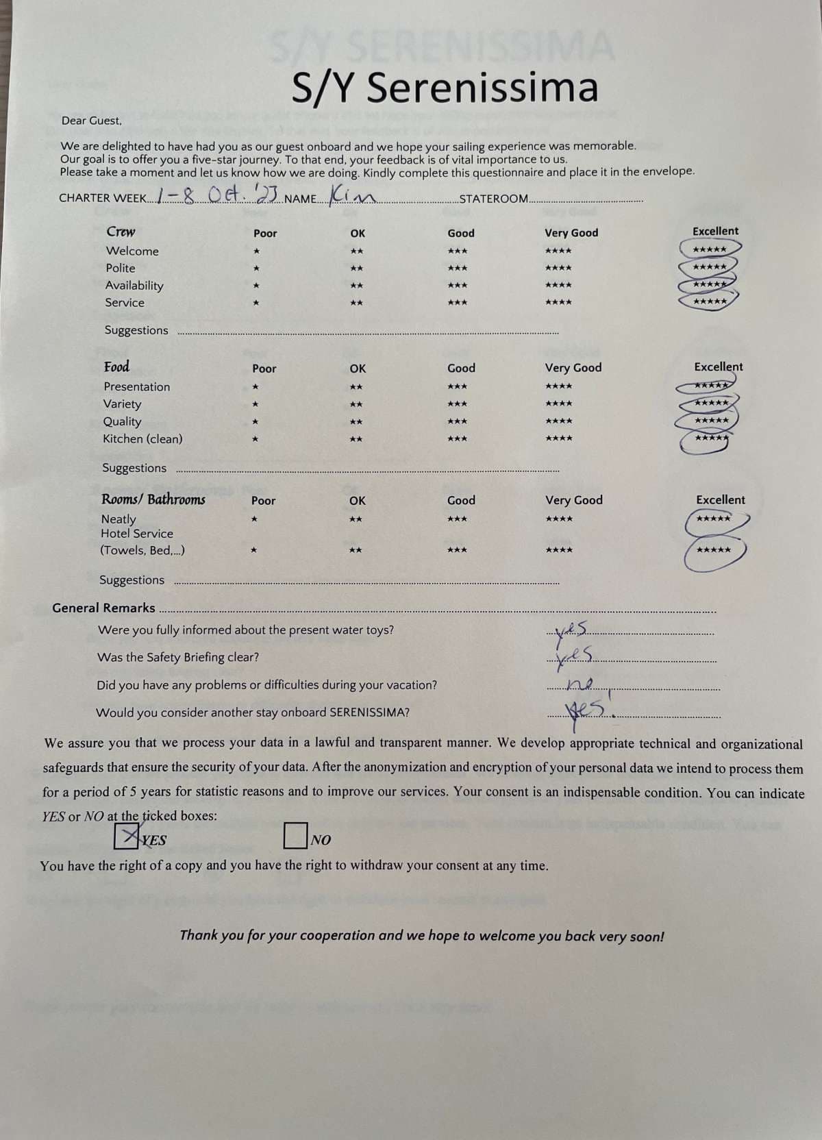 SERENISSIMA guest review