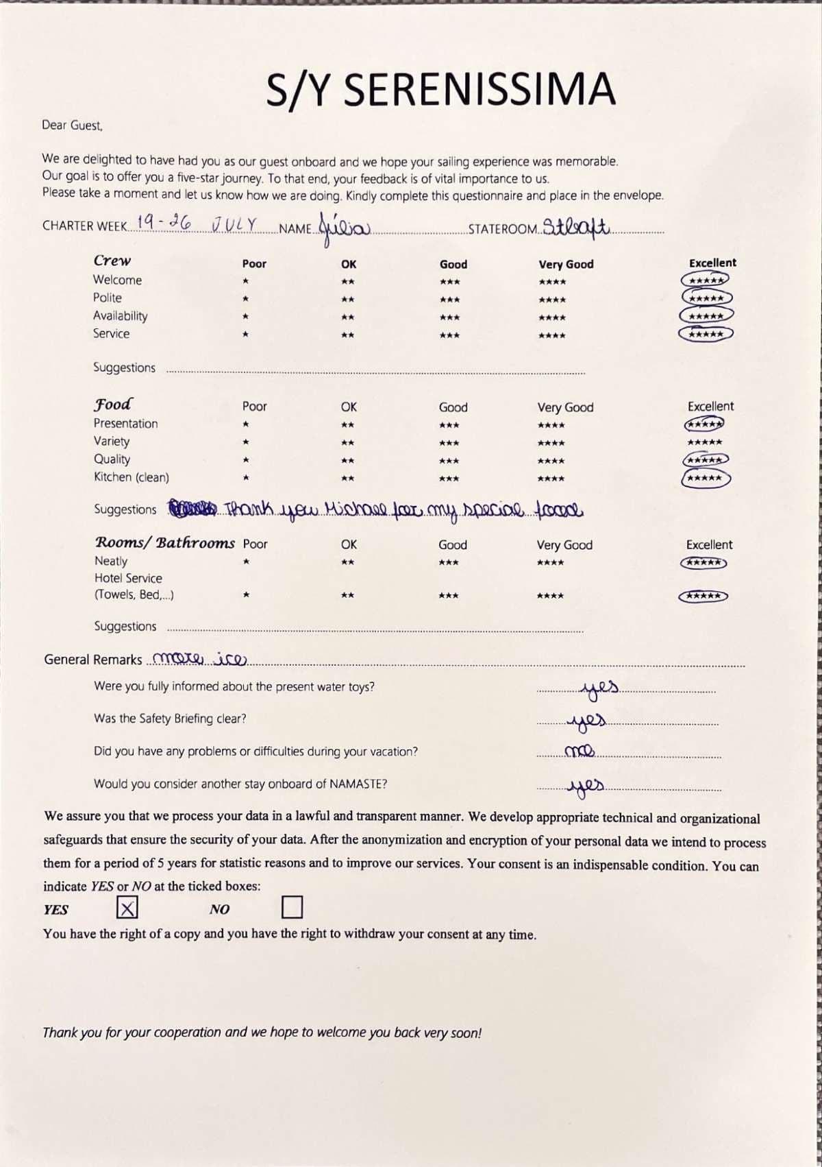 SERENISSIMA guest review